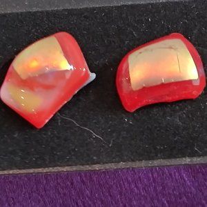 Handcrafted fused glass post earrings